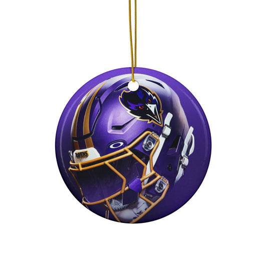 Baltimore Ravens Christmas Ceramic Ornaments, 2-Side Print, (1pc, 3pcs, 5pcs, 10pcs)